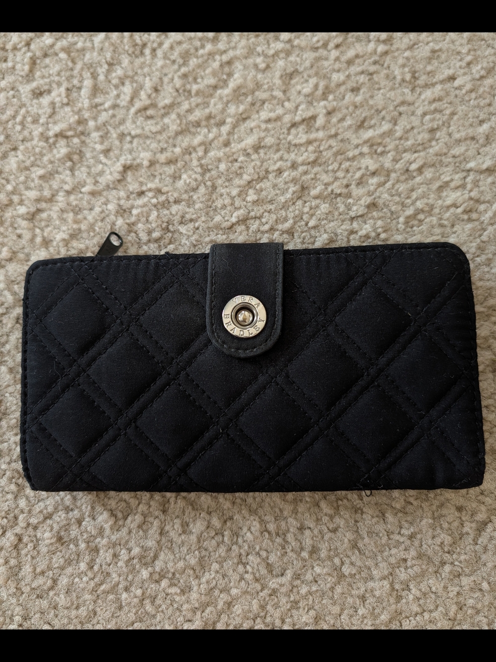 Vera Bradley Black Quilted Women’s Wallet with Snap Closure